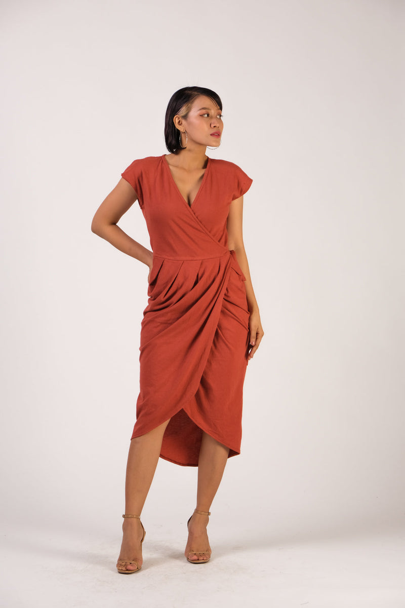 Wrap Dress - Sustainable Fashion by tonlé